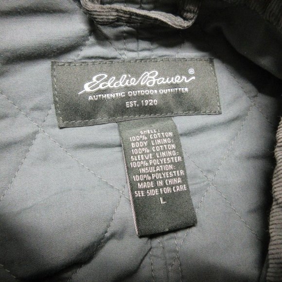 Eddie Bauer green corduroy quilted sporting jacket - Picture 6 of 11